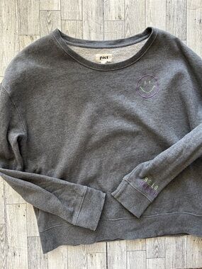 Pact organic cotton Gray Crewneck Sweatshirt size M